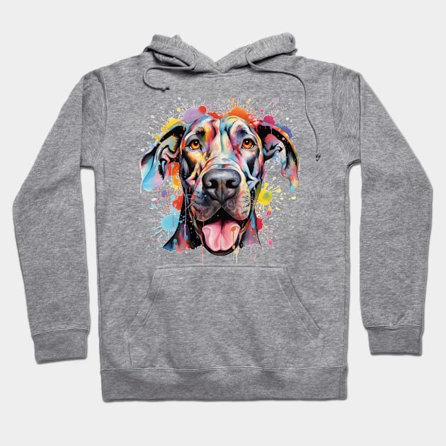 Great Dane Art Hoodie by CunninghamWatercolors